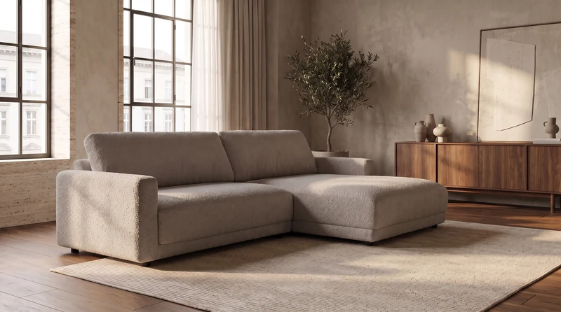 KAWOLA Sofa MARLIN Ecksofa Stoff greige