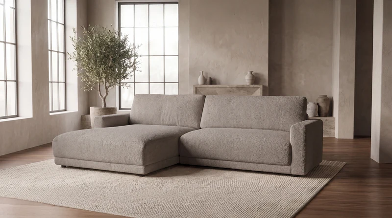 KAWOLA Sofa MARLIN Ecksofa Stoff greige