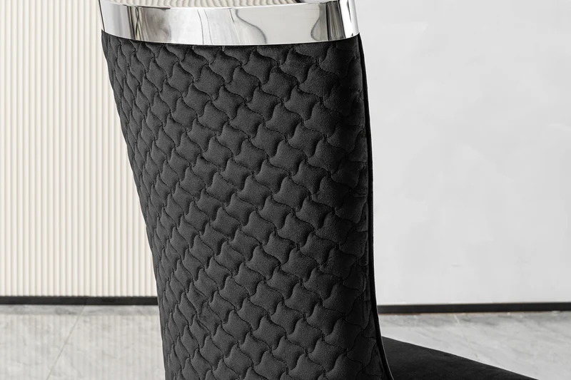 KAWOLA Esszimmerstuhl SELENA Barock Velvet schwarz