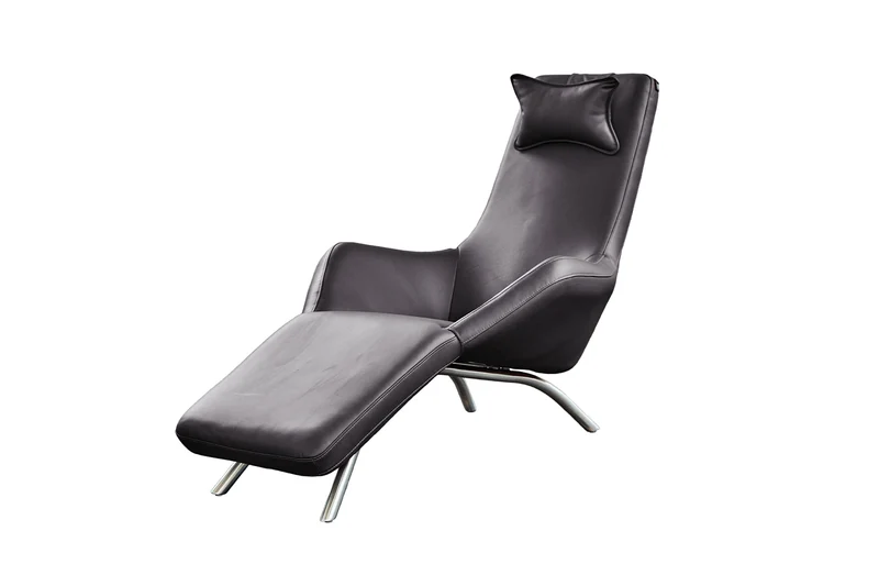KAWOLA Relaxliege CAVAL Leder dunkelgrau