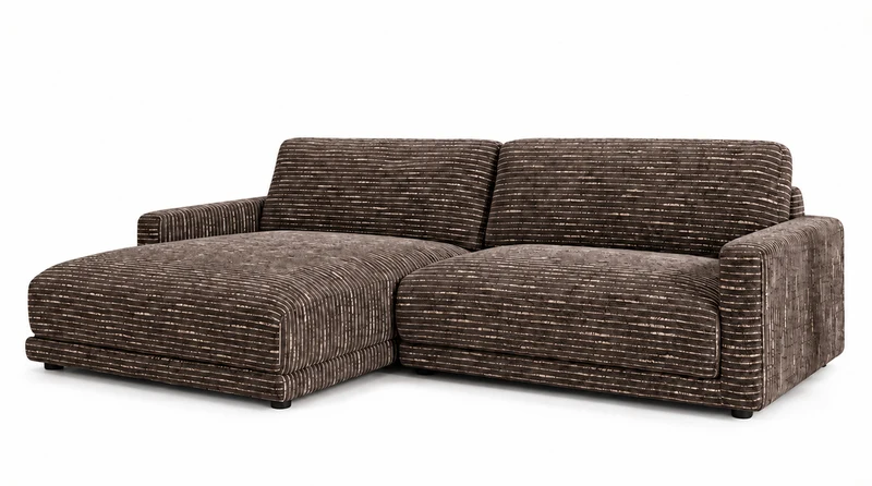 KAWOLA Sofa MARLIN Ecksofa Stoff braun