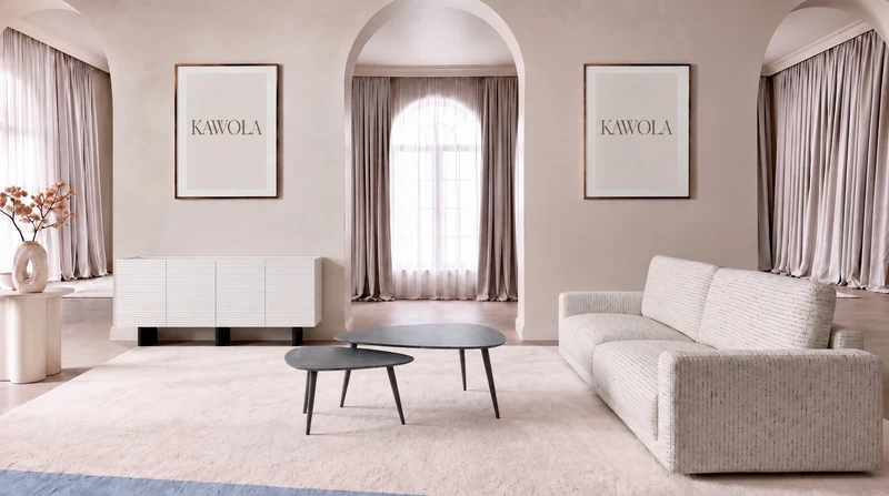 KAWOLA Sofa MARLIN 3-Sitzer Stoff cremeweiß
