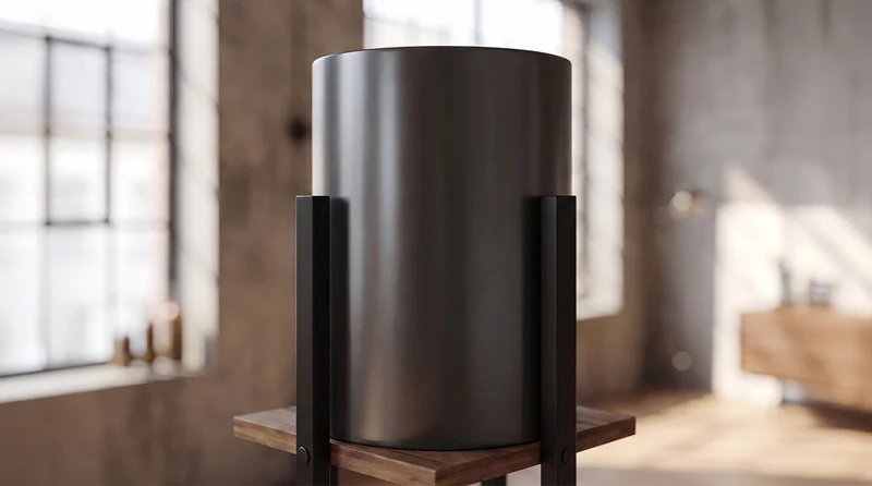 KAWOLA Stehlampe XELIA Holz schwarz natur