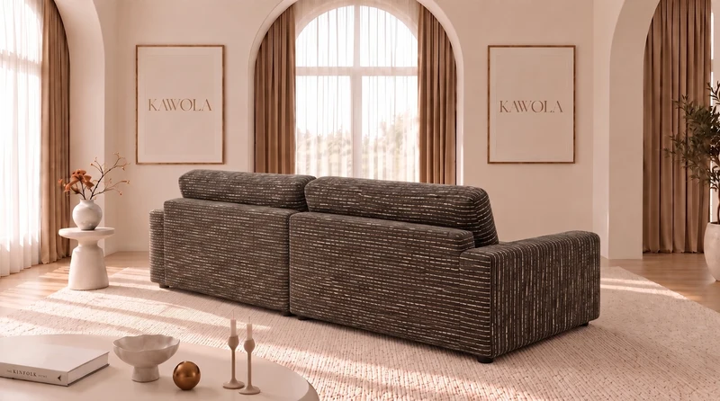 KAWOLA Sofa MARLIN 3-Sitzer Stoff braun