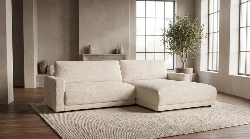 KAWOLA Sofa MARLIN Ecksofa Stoff beige