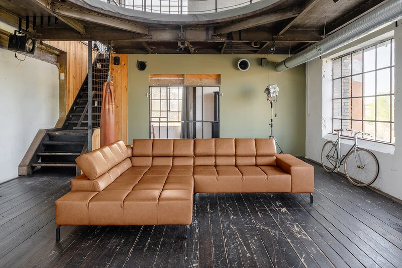 KAWOLA Sofa NELSON Ecksofa Leder cognac