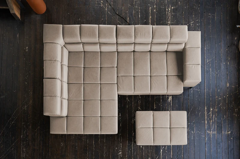 KAWOLA Sofa NELSON Ecksofa Leder grau
