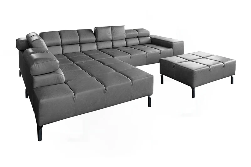 KAWOLA Sofa NELSON Ecksofa Leder anthrazit