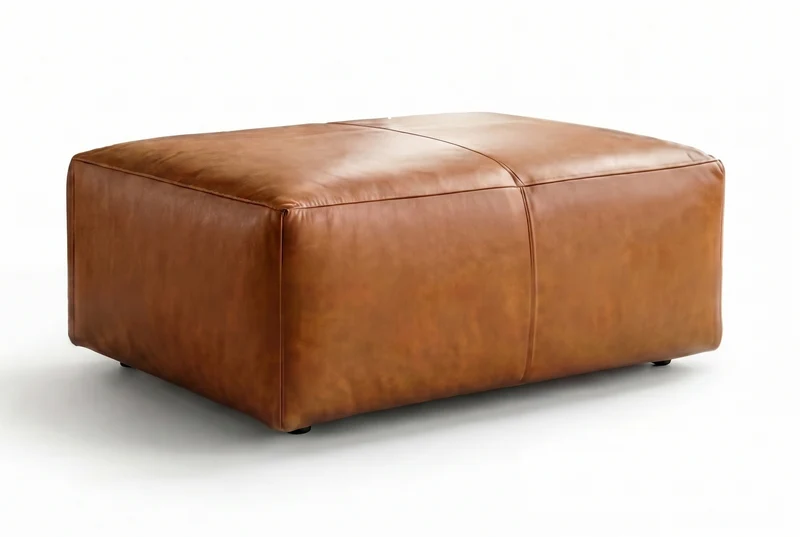 KAWOLA Polsterhocker CELESTE Hockerbank Leder cognac