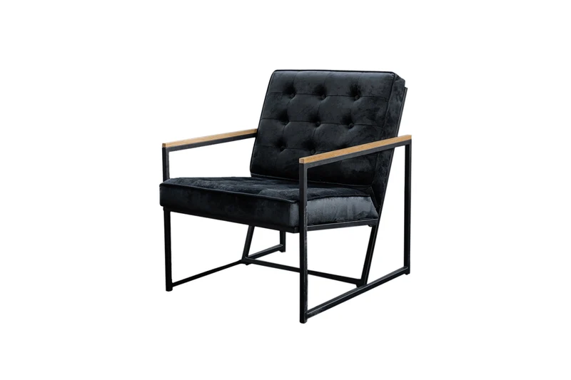 B-Ware KAWOLA Sessel ARLY Polstersessel Bezug Velvet schwarz
