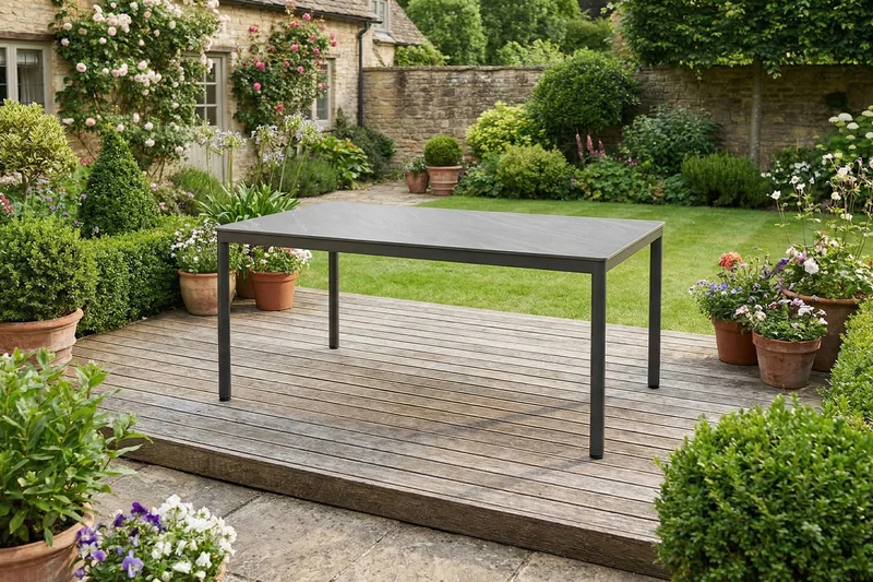 KAWOLA Gartenmöbel Set AMUR 7-tlg. Aluminium grau