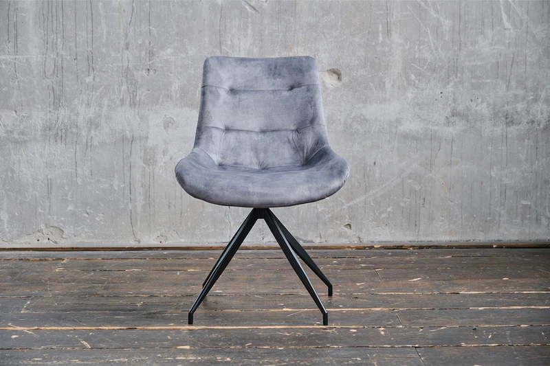 B-Ware KAWOLA Stuhl ENYA Esszimmerstuhl Velvet grau