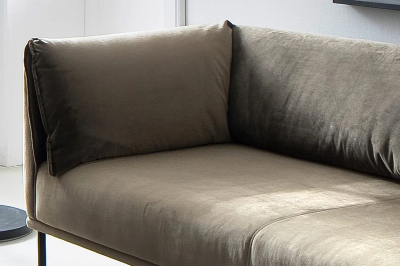 B-Ware KAWOLA Sofa CARRY, 3-Sitzer Stoff olivgrün