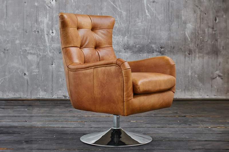 B-Ware KAWOLA Sessel Relexa Leder cognac B/H/T: 69x77x95cm