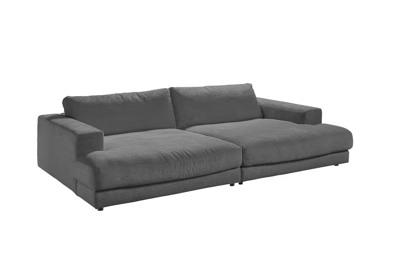 B-Ware KAWOLA Big Sofa MADELINE Cord grau