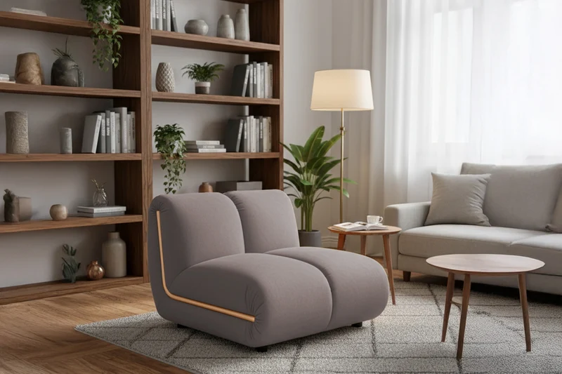 KAWOLA Sessel LAYLA Sitzelement Velvet taupe