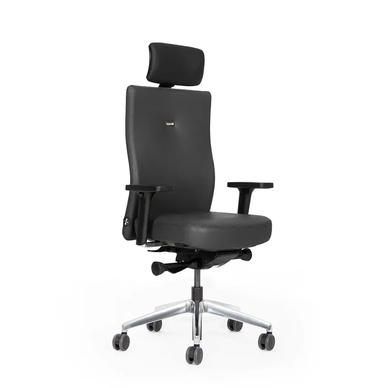 Ergonomischer Bürostuhl Agilis AG10 | Comfort | Leder | mit Kopstütze