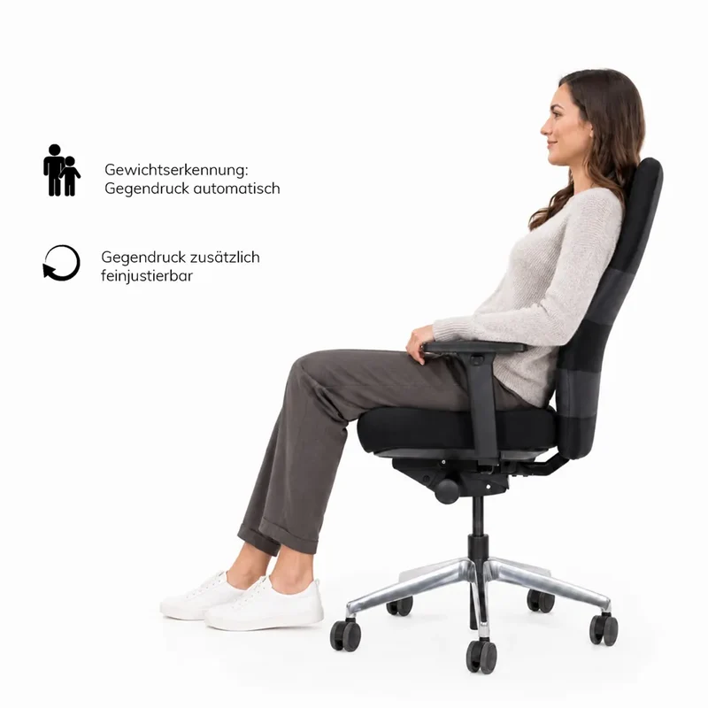 Ergonomischer Bürostuhl Agilis AG10 | Comfort | Leder | mit Kopstütze