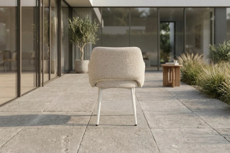 KAWOLA Gartenstuhl AMUR Outdoor Stoff cremefarben
