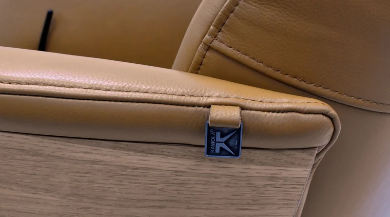 KAWOLA Relaxsessel VANITAS Drehsessel Leder cognac mit Hocker