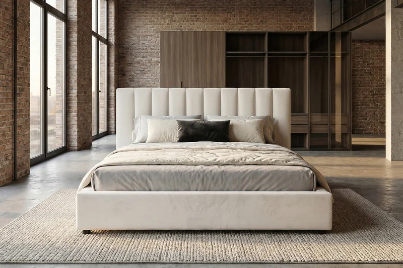 KAWOLA Bett CATTURA Polsterbett Velvet creme