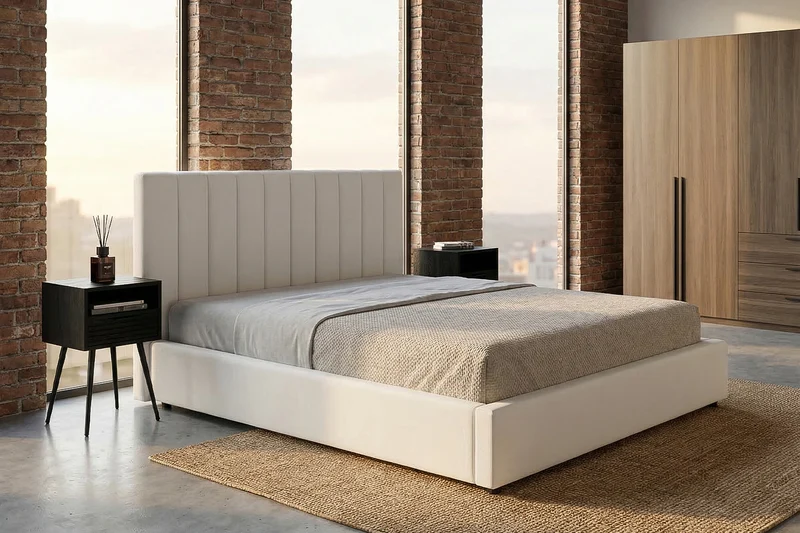 KAWOLA Bett CATTURA Polsterbett Velvet creme