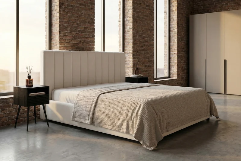 KAWOLA Bett CATTURA Polsterbett Velvet creme