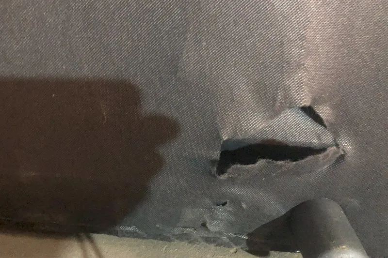 B-Ware KAWOLA Sofa DAVITO Ecksofa Lederimitat im Vintagelook braun Recamiere links