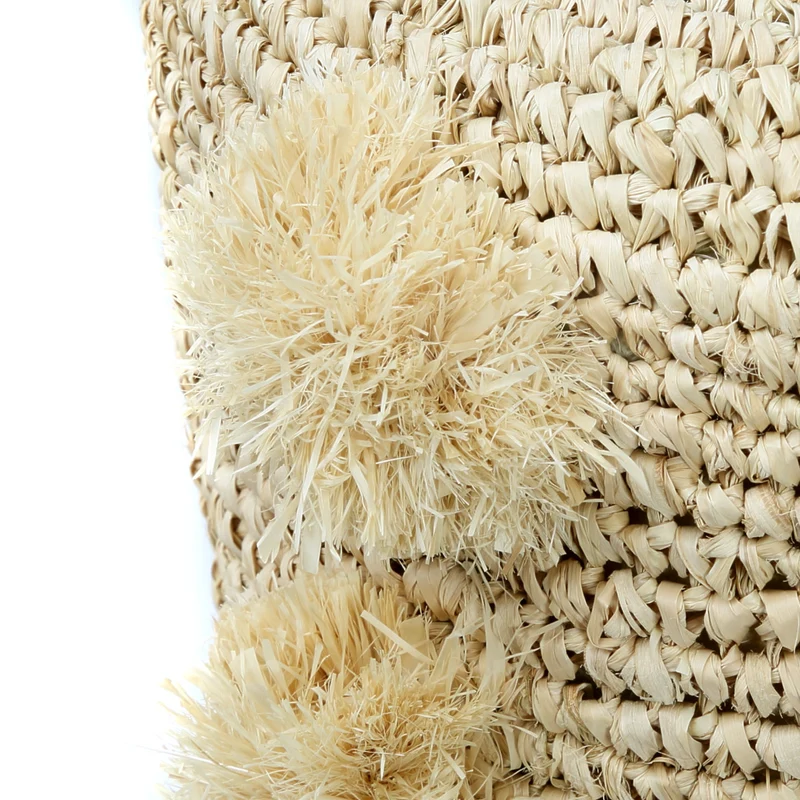 DER RAFFIA POM POM Hocker