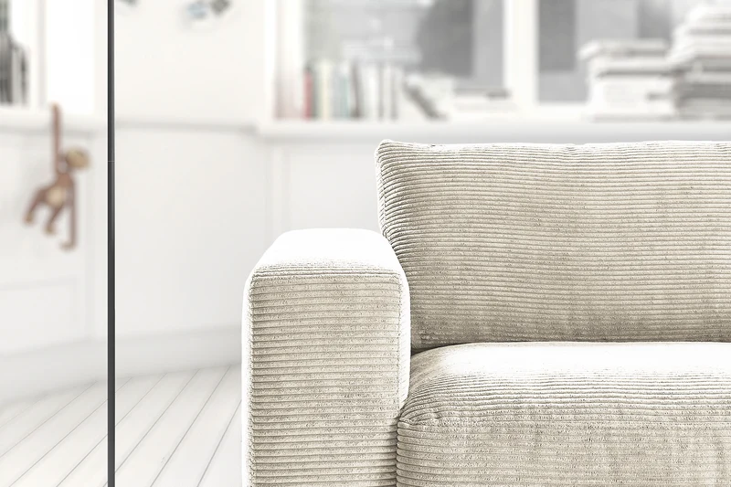 B-Ware KAWOLA Sofa MADELINE 2-Sitzer Cord cremeweiß