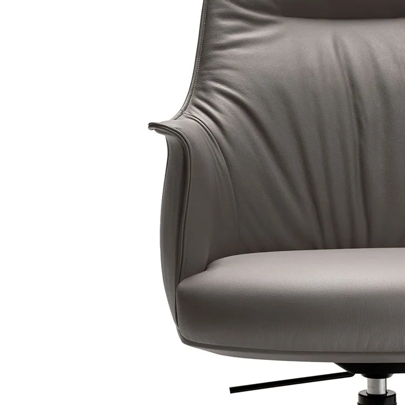 Leather Office Chair with Wheels ARCHIBALD TASK by Jean-Marie Massaud for Poltrona Frau