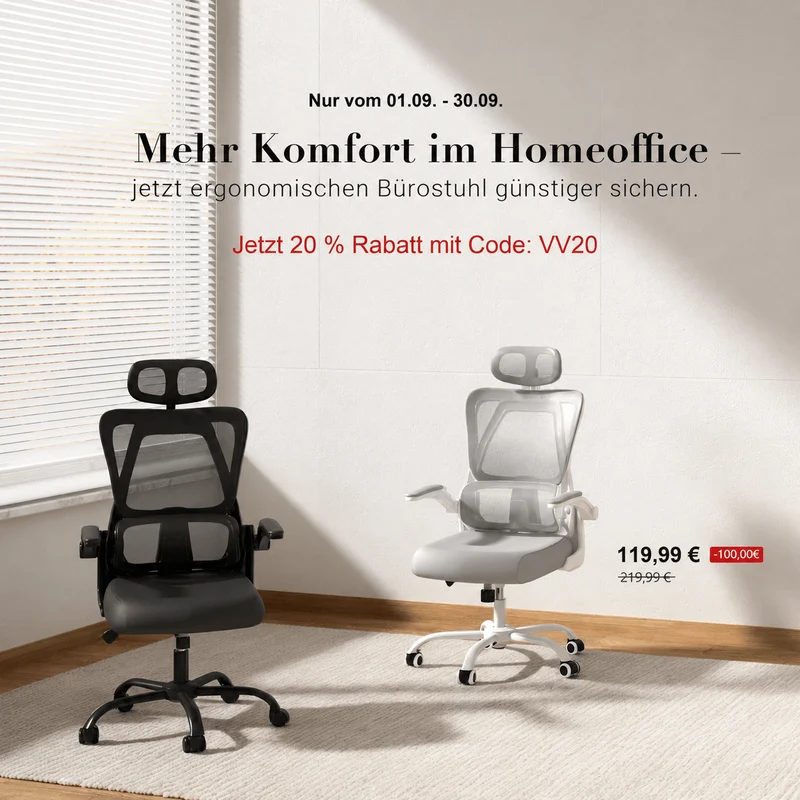 Furniwell Klassischer Ergonomischer Bürostühl mit Verstellbarer hoher Rücken