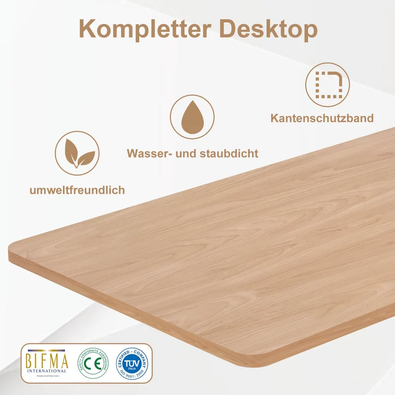 Elektrisch Höhenverstellbarer Schreibtisch 120X60 cm mit voller Arbeitsfläche