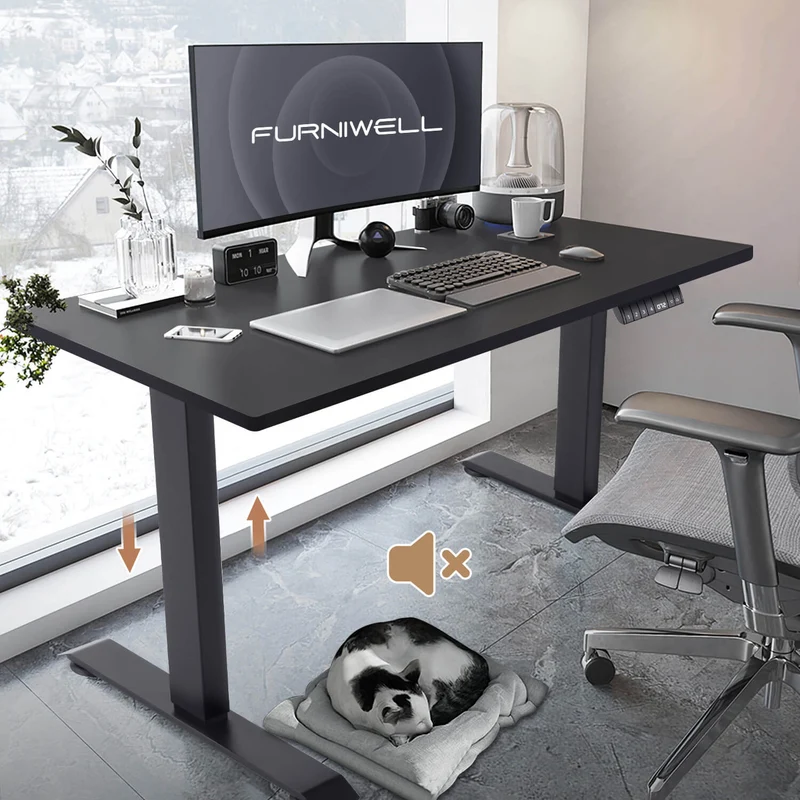 Elektrisch Höhenverstellbarer Schreibtisch 120X60 cm mit voller Arbeitsfläche