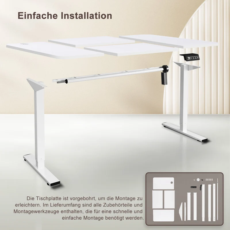 Elektrisch Höhenverstellbarer Schreibtisch 120X60 cm