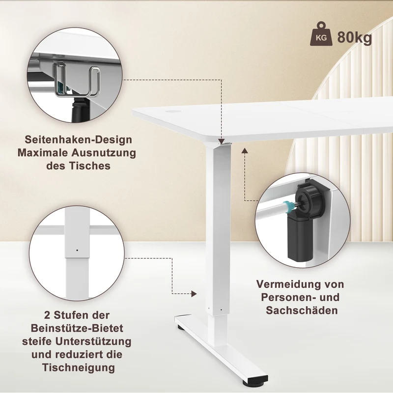 Elektrisch Höhenverstellbarer Schreibtisch 120X60 cm
