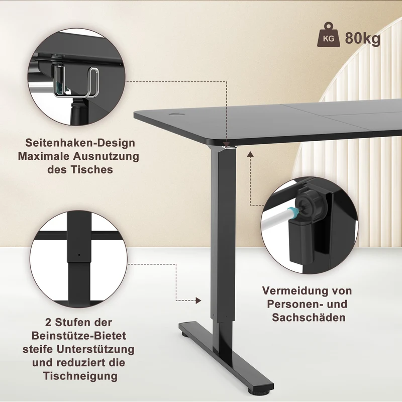 Elektrisch Höhenverstellbarer Schreibtisch 120X60 cm