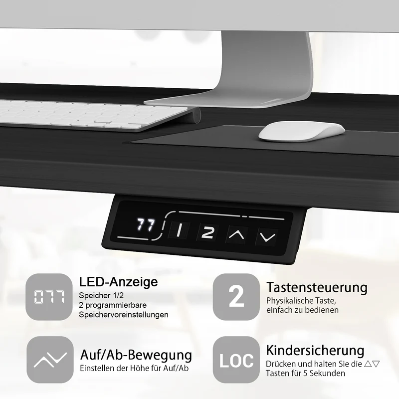Elektrisch Höhenverstellbarer Schreibtisch 100X60 cm