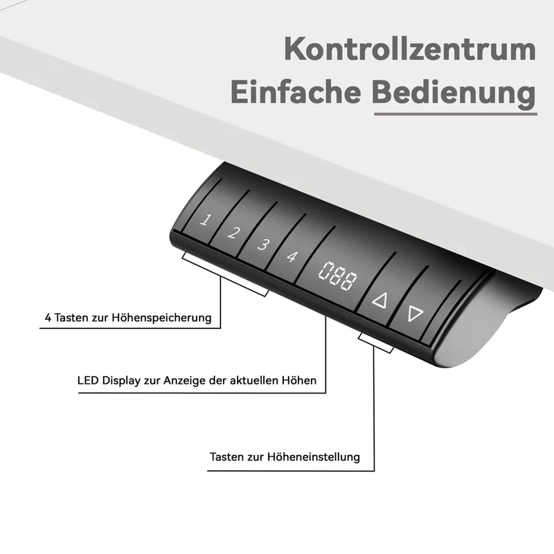 Elektrisch Höhenverstellbarer Schreibtisch mit Rädern 140X70 cm