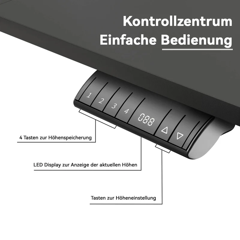 Elektrisch Höhenverstellbarer Schreibtisch mit Rädern 140X70 cm