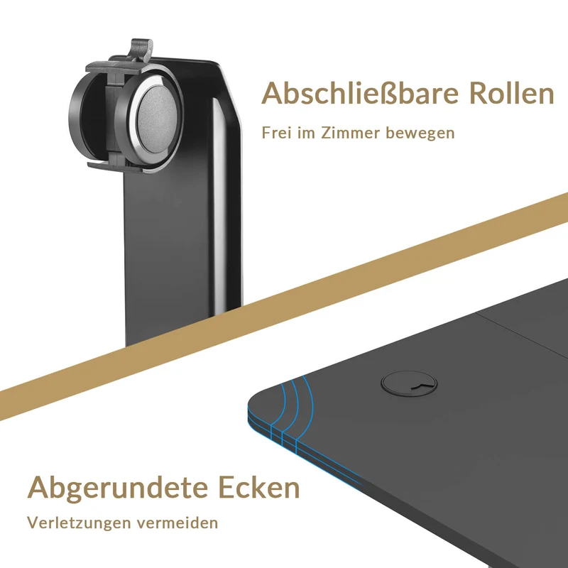Elektrisch Höhenverstellbarer Schreibtisch mit Rädern 140X70 cm