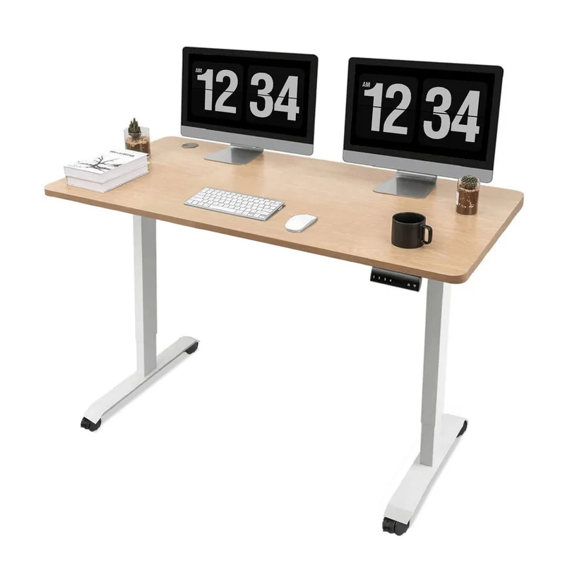 Elektrisch Höhenverstellbarer Schreibtisch mit Rädern 140X70 cm