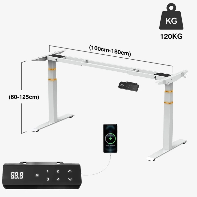 Doppelmotor Höhenverstellbares Tischgestell bis zu 120 kg