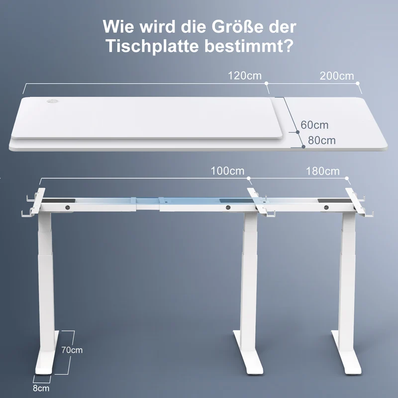 Doppelmotor Höhenverstellbares Tischgestell bis zu 120 kg