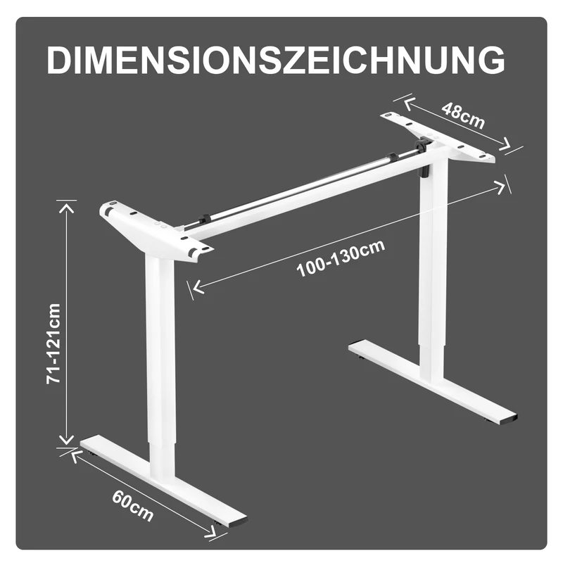 Einzelmotor Höhenverstellbares Tischgestell