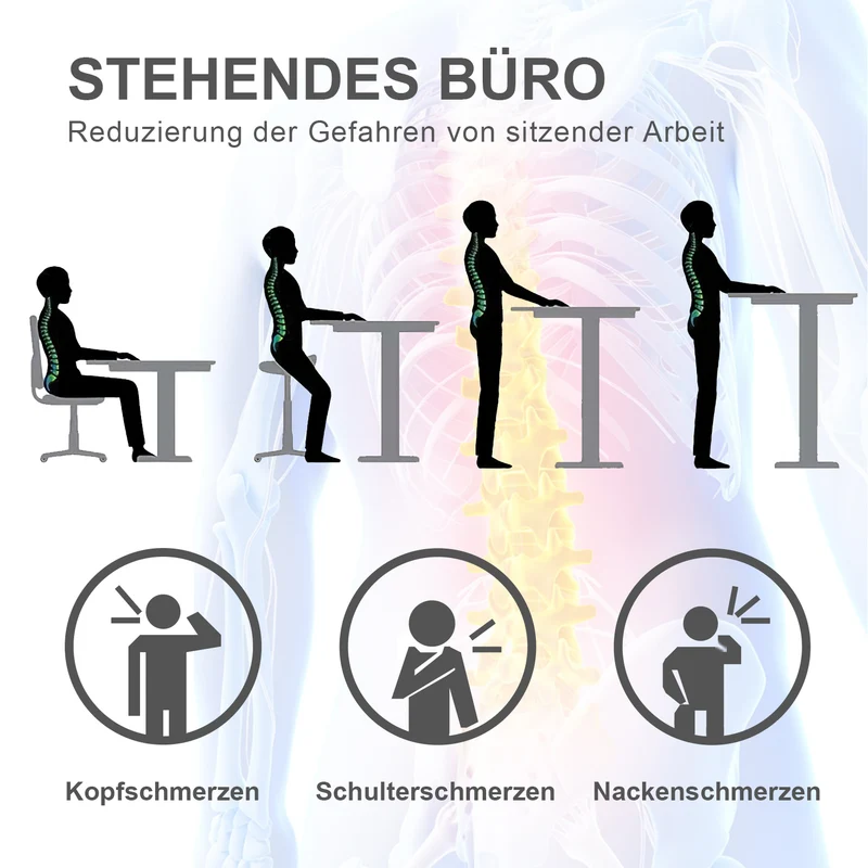 Einzelmotor Höhenverstellbares Tischgestell