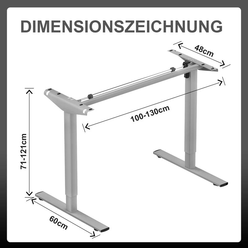 Einzelmotor Höhenverstellbares Tischgestell
