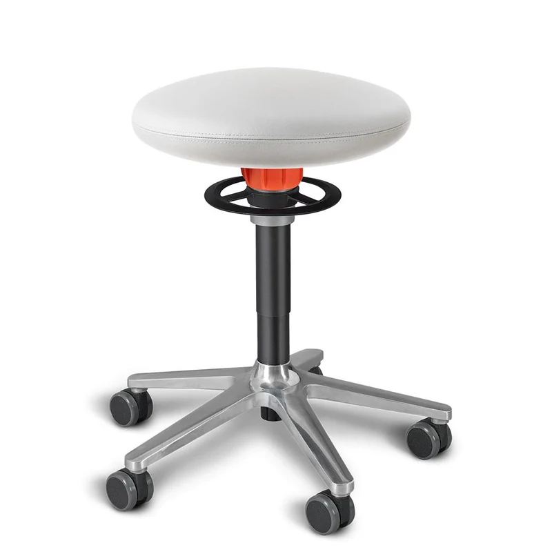 KÖHL ONGO Roll | Kunstleder | Schwarz Alu | ergonomischer Sitzhocker | Arbeitshocker