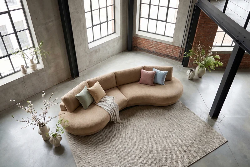 KAWOLA Big Sofa PADANA Stoff creme