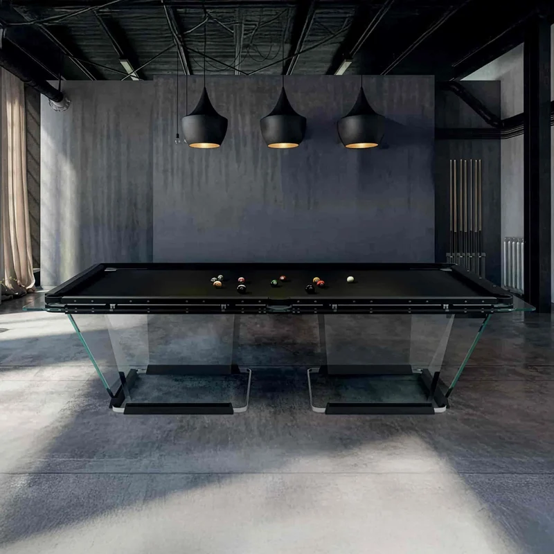 Glass Pool Table T1.1 Black by Marc Sadler for Teckell